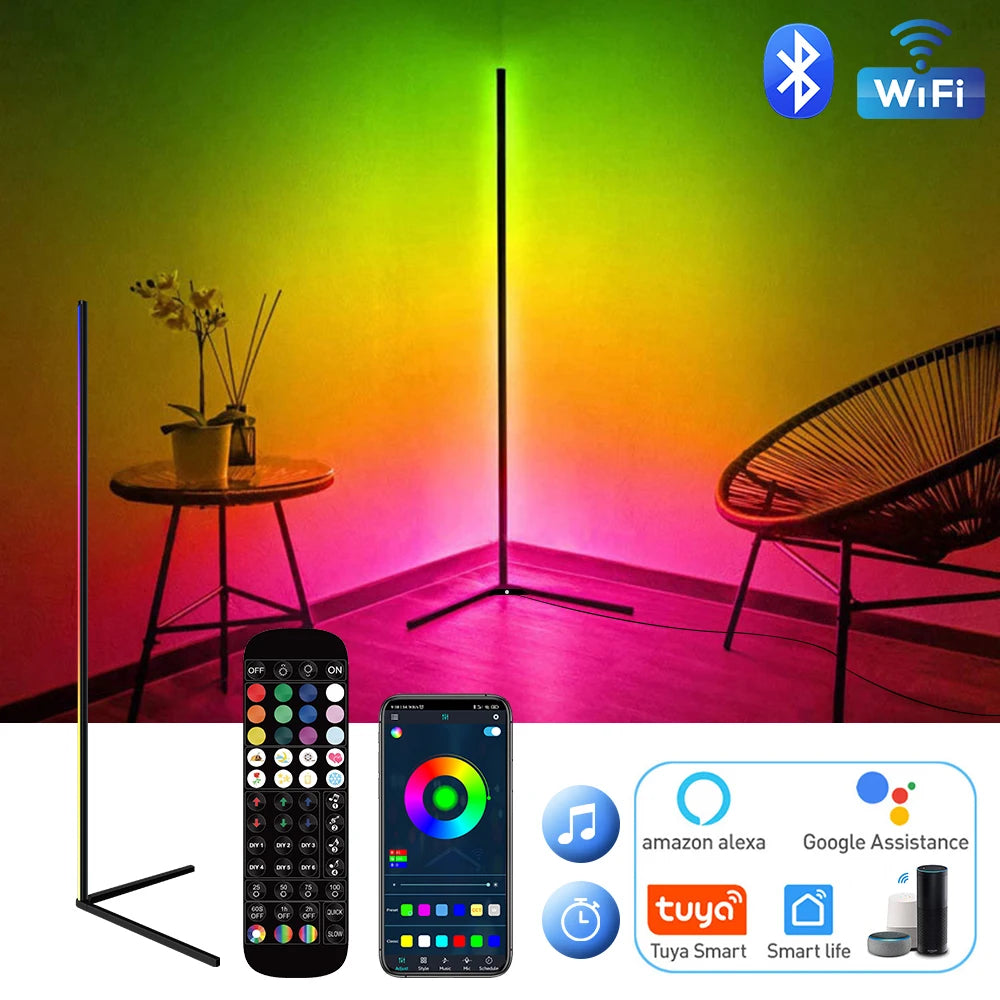lumière ambiancé LED multicolore moderne télécommande app controle ambiance chambre minimaliste