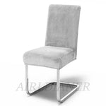 housse chaise velours doux beige moderne poignées serrage extérieur mariage banquet