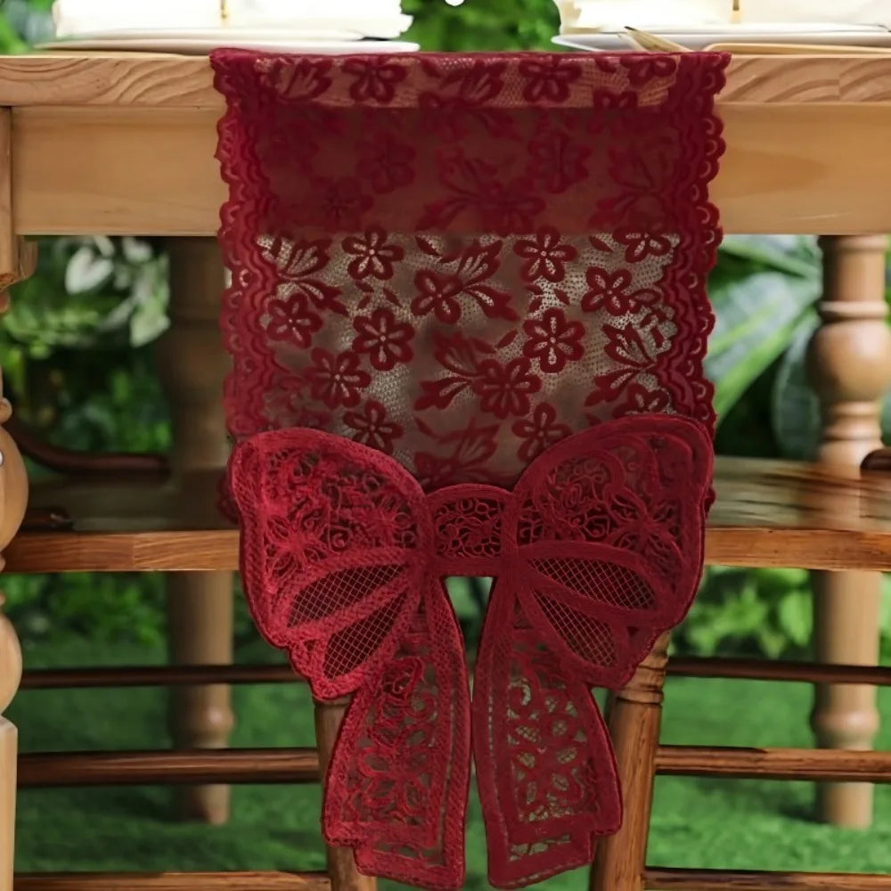 chemin table dentelle fleur noix coco blanc rose rouge noir festive romantique vintage