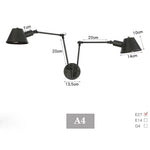 lampe murale articulée industrielle noir fixée éclairage chambre cuisine