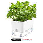 pots plantes auto arrosants blancs moderne grille drainage transparent minimaliste