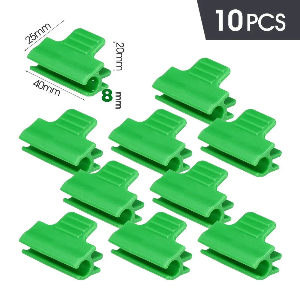 clips fixation plantes vertes pratique robustes 10 pièces opaques vert plat lisse clips support