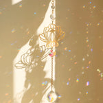 décoration murale suncatcher or multicolore fleur lotus artisanal bohèmeextérieur chambre jardin