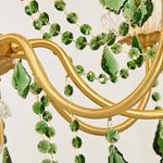 lustre cuivre poli cristal doré classique baroque chandelier led 10 têtes