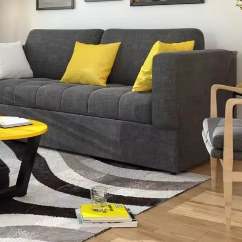 canapé lit pliant moderne gris bleu jaune blanc tissu floral high elastic foam sponge
