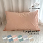 protège oreiller coton uni moderne housse protection lit bleu rose gris 50x80cm