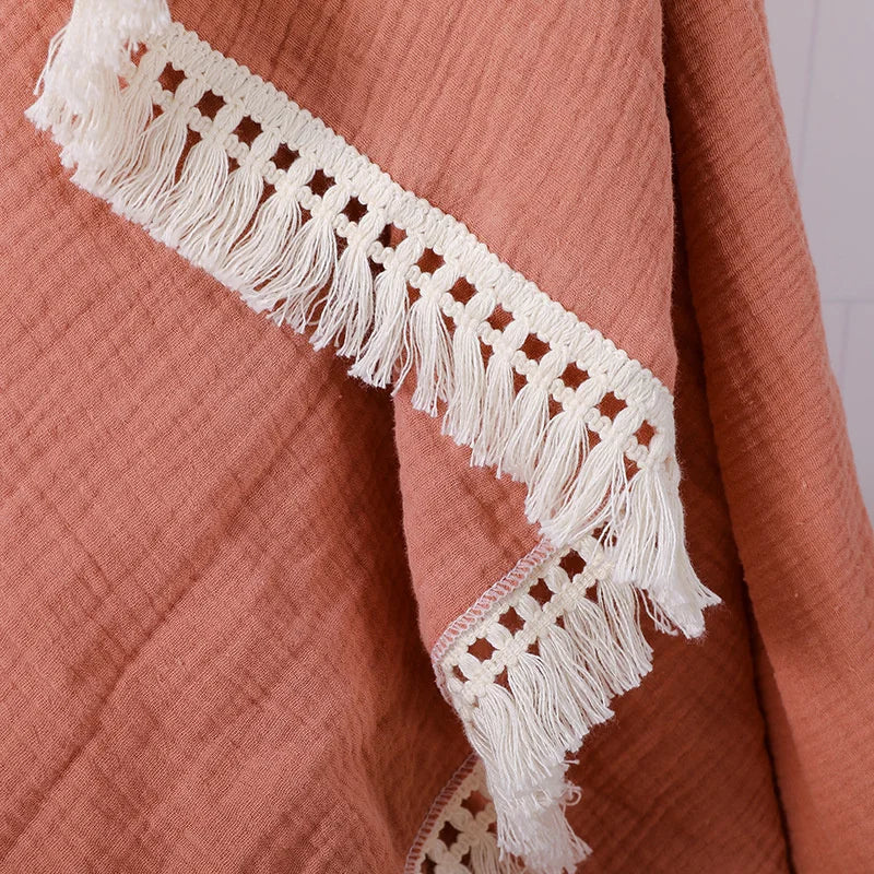 couverture bébé coton géométrique rose clair jaune bleu beige moderne douce bébé enfant tranches