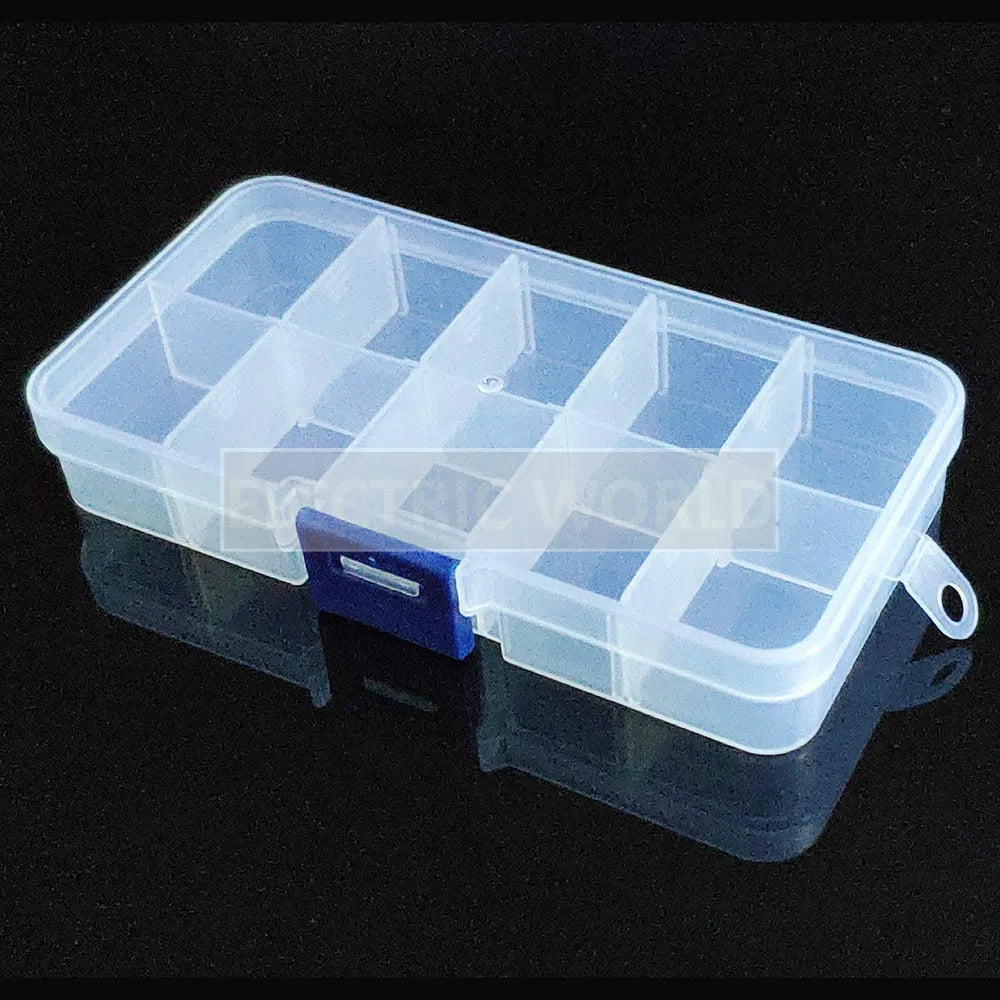 boite rangement plastique transparente compartiments ajustables bijoux petits objets divers