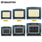 lampe solaire d'urgence bleu noir moderne grille led panneaux solaires camping auto ip65 abs