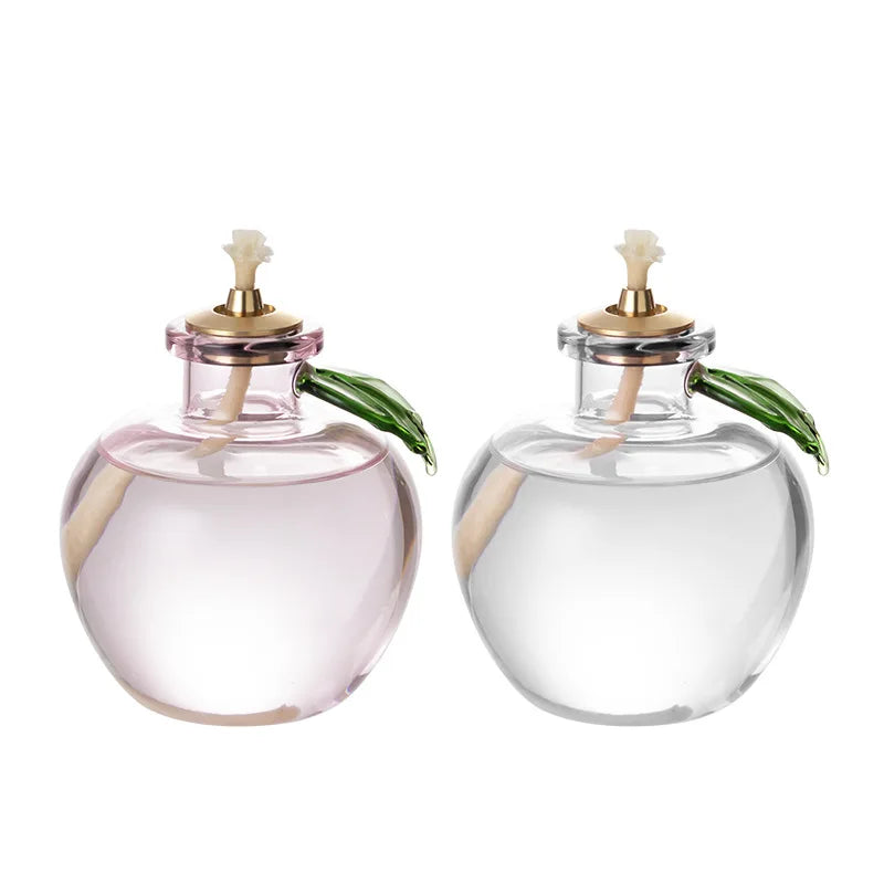 lampe essence pomme transparente rose feuilles vertes moderne recharge amovible cuivre vintage chambre