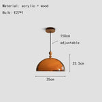 suspension lumineuse moderne orange noir acrylique mat pendentif tringle fixe flux luminescent 60 249v