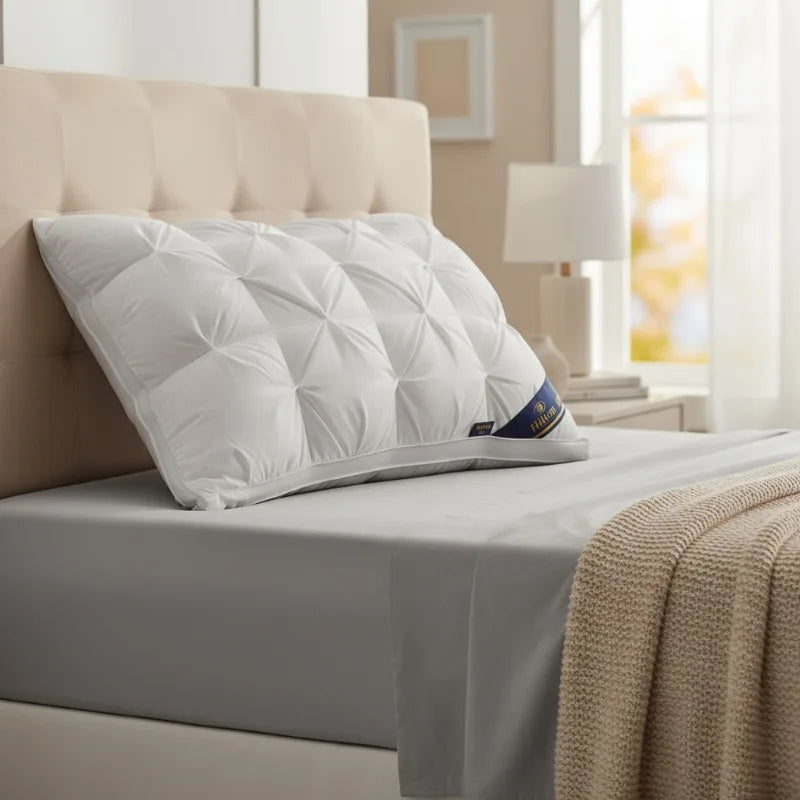oreiller blanc plissé moderne 60x30cm coton polyester voyage literie couverture
