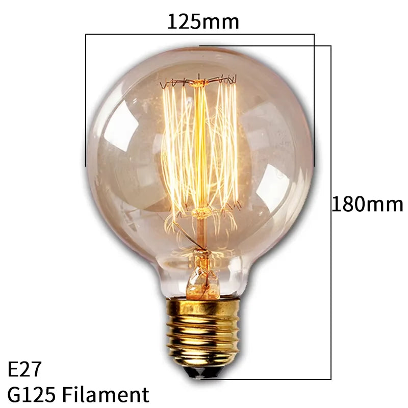 ampoule led filament rétro vintage globe transparent spirale dorée culotte e27 salon