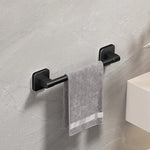 porte serviettes mural adhésif noir texture granuleuse moderne minimaliste 30cm 40cm 50cm