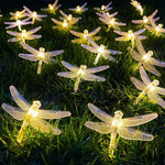 guirlande lumineuse libellules transparente 10 led 1.5m batterie décoration vacances chambre mariage anniversaire festival