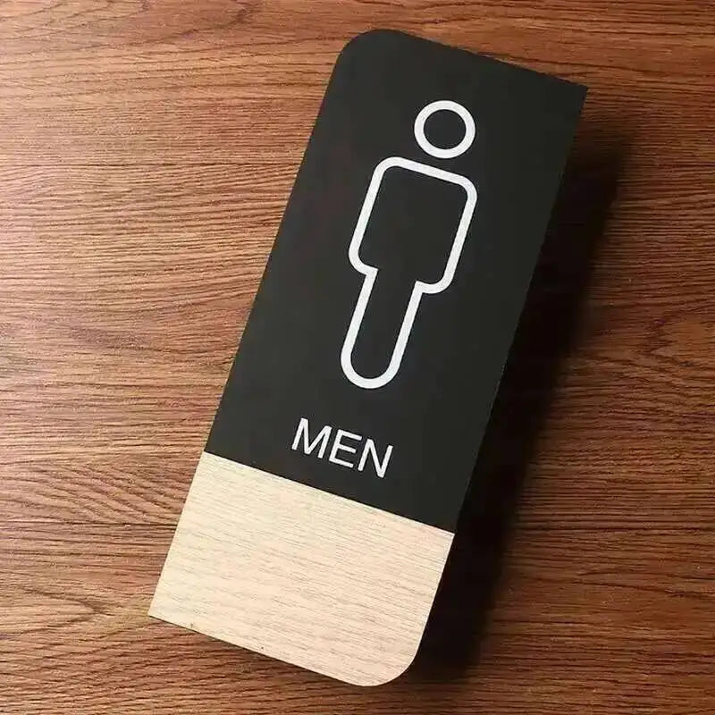panneau toilettes homme femme adhésif acrylique noir blanc boisclair minimaliste symboles textes