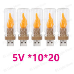 lampe led effet flamme usb transparente orange beige moderne chambre veilleuse festival