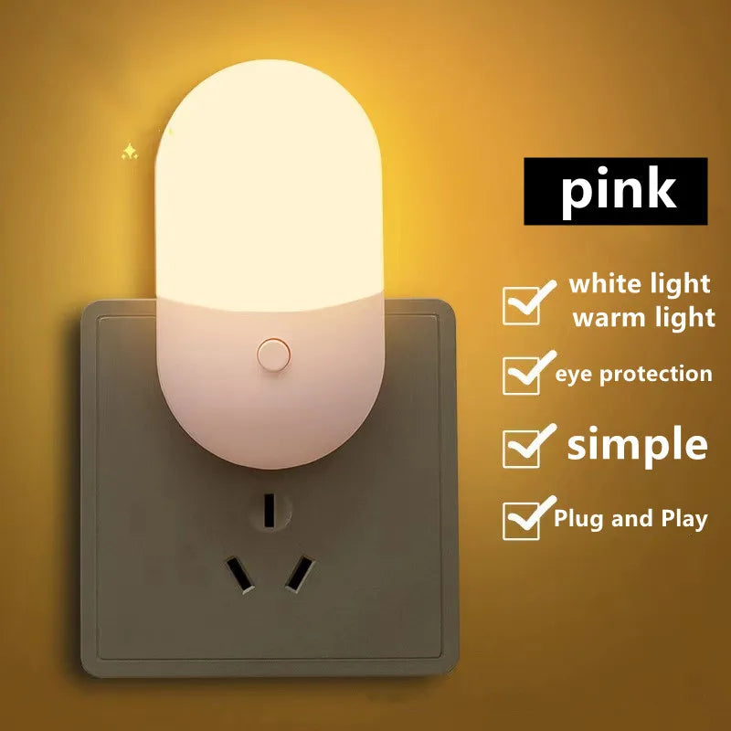 veilleuse led moderne blanc petite taille facile économie d’énergie lumière douce prise eu us