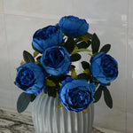 bouquet pivoines artificielles têtes roses rouges blanches decoration maison intérieur romantique
