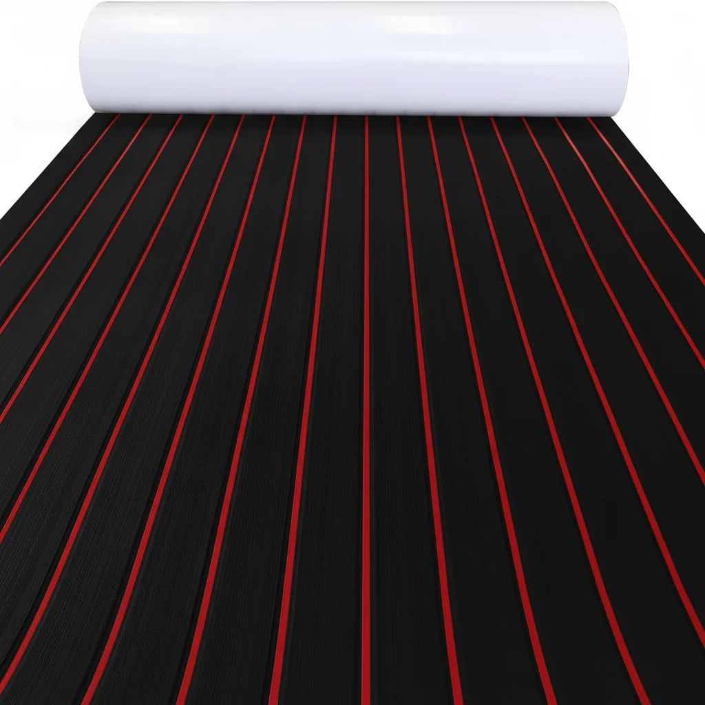 revêtement sol bateau mousse eva imitation teck antidérapant adhésif marron noir yacht