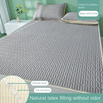 matelas doux bleu clair motif hexagonal texture soie moderne coussin non slip latex