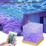 lampe table transparente ondulée télécommande lumière d'ambiance moderne usb alimentée