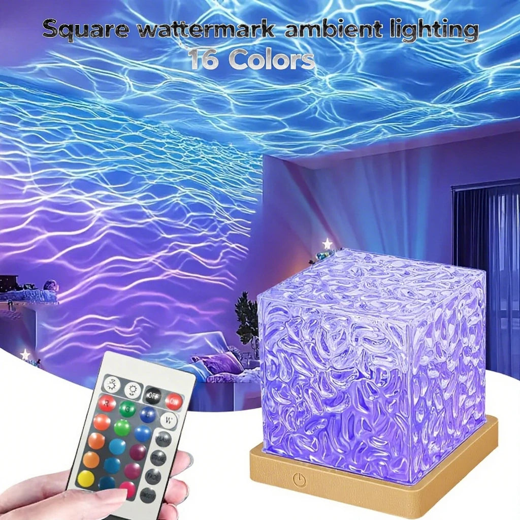 lampe table transparente ondulée télécommande lumière d'ambiance moderne usb alimentée
