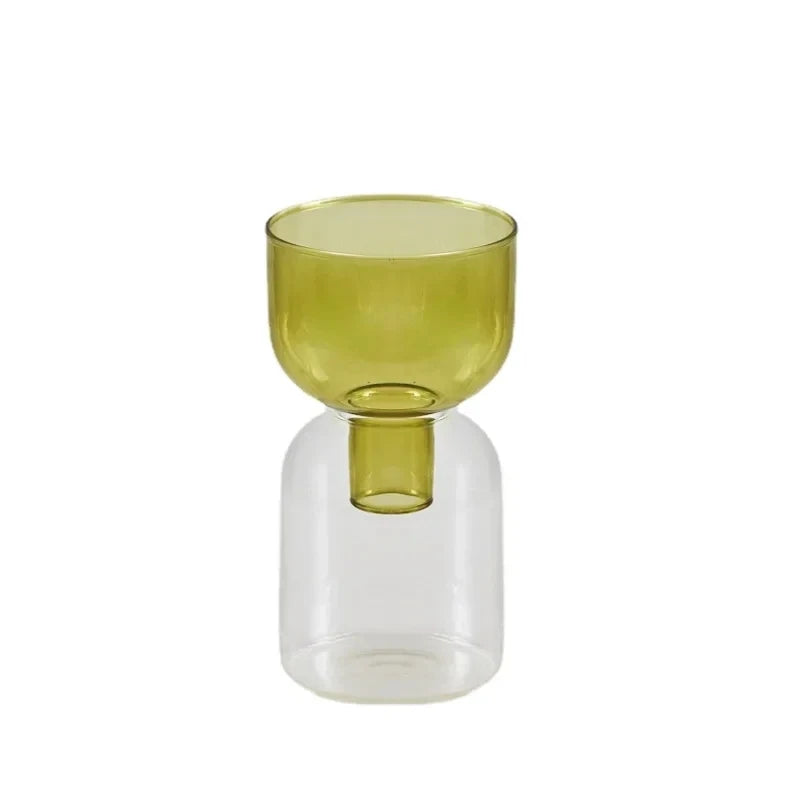 bougeoir vase transparent moderne vert marron bleu violet jaune rose