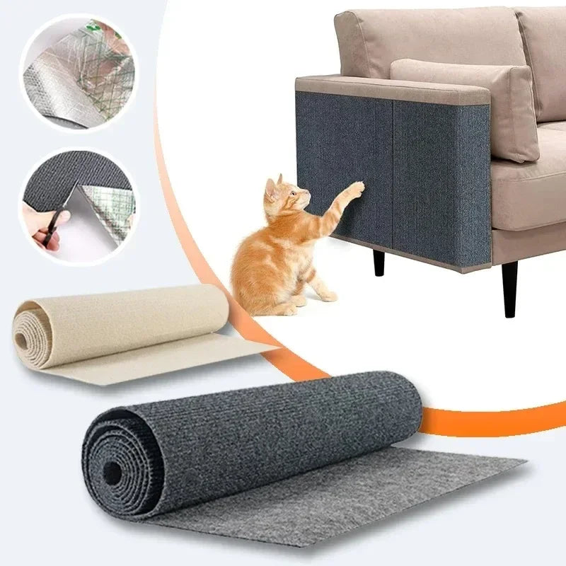 tapis grattage chats adhésif gris moderne protection canapé tapis rampant auto adhésif nylon