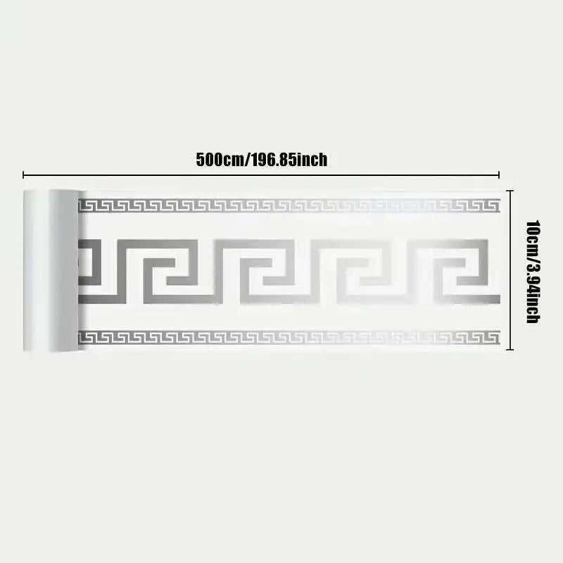 ruban decoratif autoadhésif moderne blanc or gris 500cm 10cm imperméable pvc