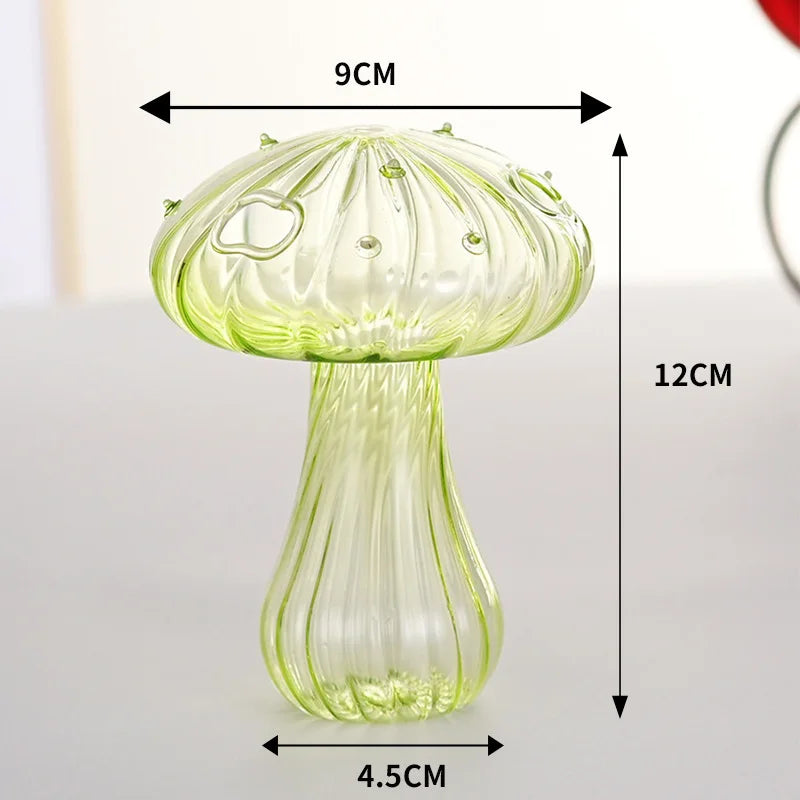 vase champignon transparent moderne rouge vert rose marron jaune