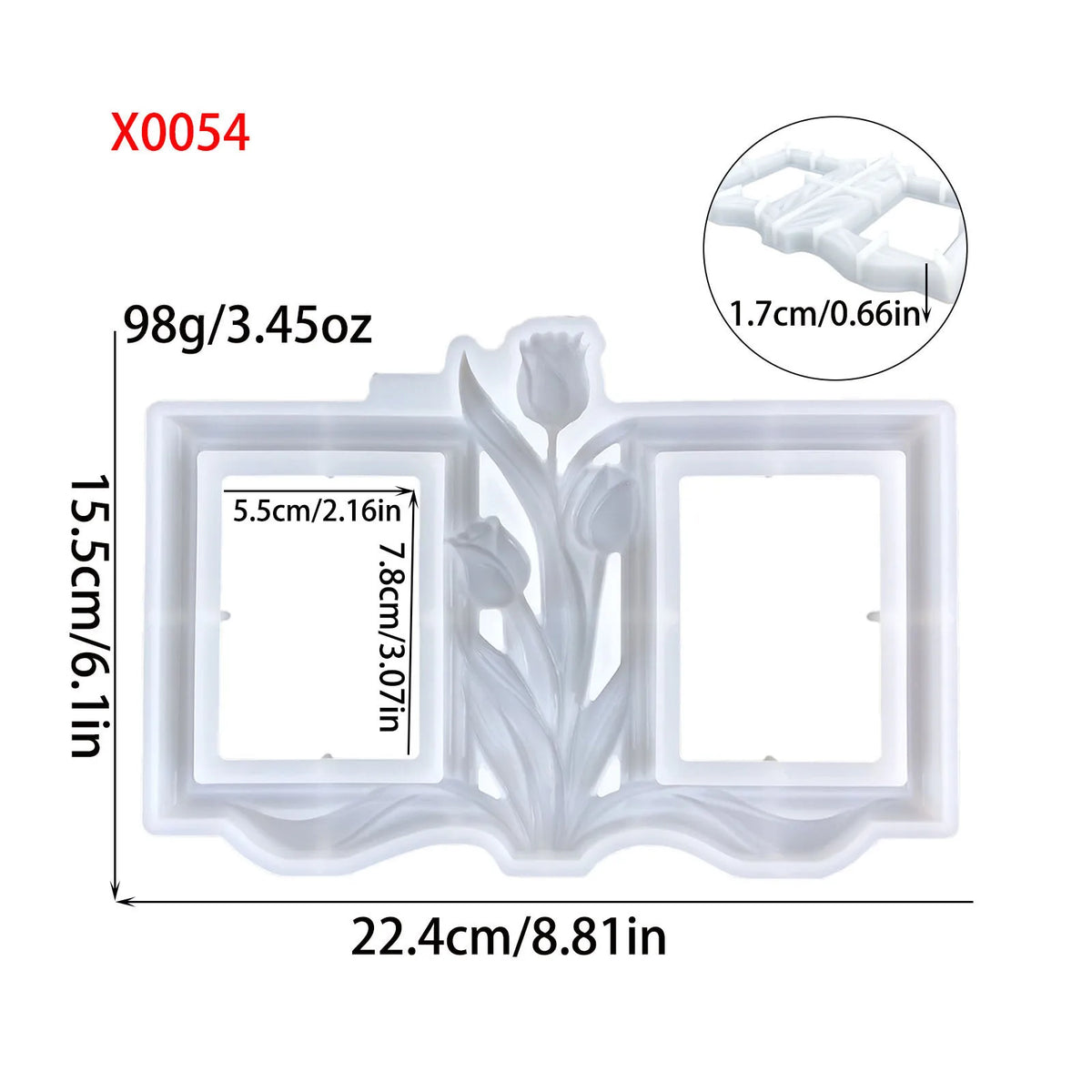 cadre photo tulipes fleurs motif floral classique élégant blanc doré vert adhésif deco maison