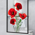sticker mural adhésif fleurs libellules moderne intérieur décoration salle bain chambre floral transparent vert