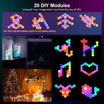 lampe murale hexagonale multicolore modulaire télécommande application moderne portable adjustable folding