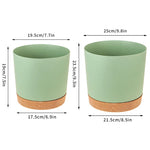 Pots fleurs modernes bacs pépinière bord cuir naturel vert clair blanc gris absorbant minimaliste