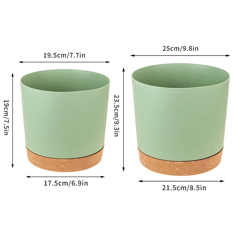Pots fleurs modernes bacs pépinière bord cuir naturel vert clair blanc gris absorbant minimaliste