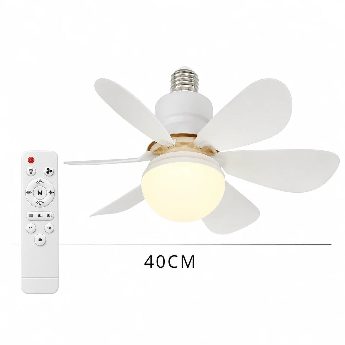 ventilateur led 30w 40w télécommande pales épuré moderne douille e27