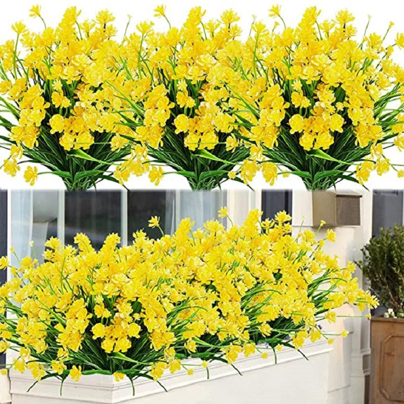 fleurs artificielles jaune blanc violet rouge modernes décoration intérieur anniversaire baby shower
