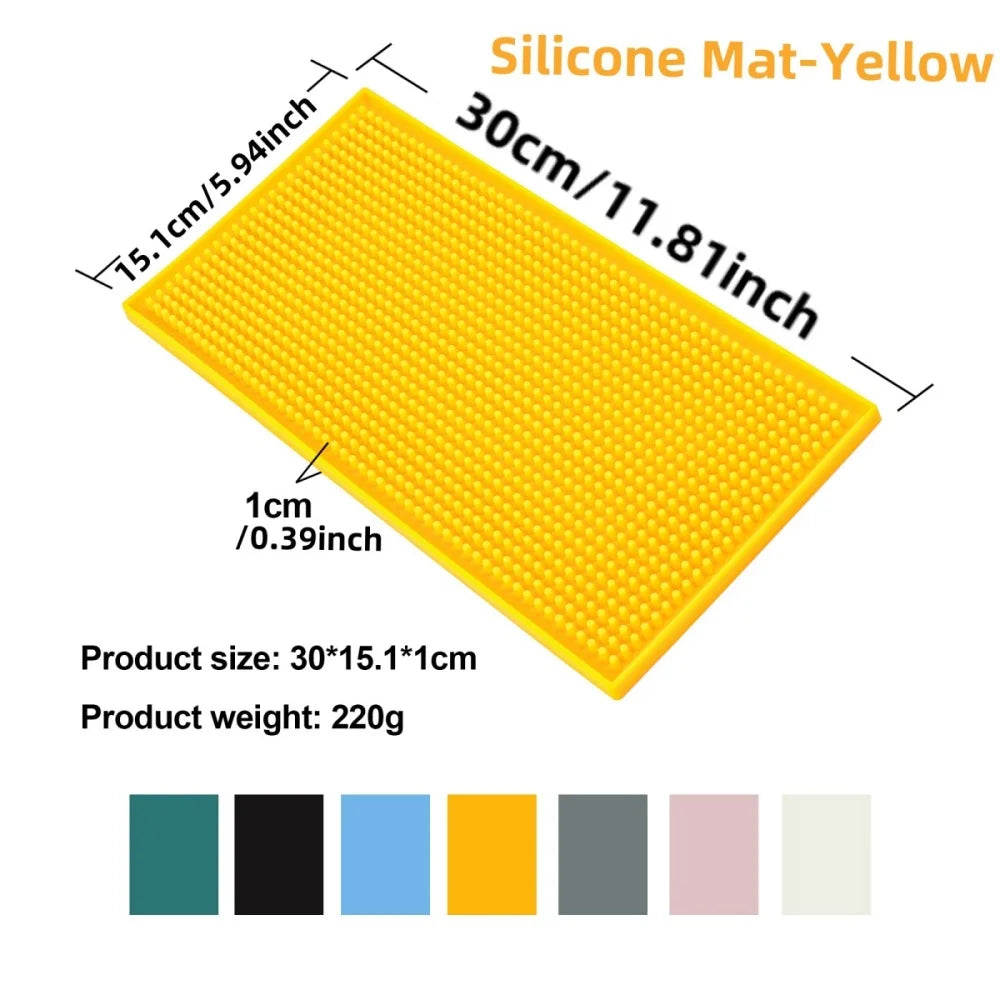 tapis bar moderne silicone perforé noir blanc bleu jaune gris rose anti dérapant