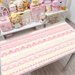 tapis rose clair motif coeur ruban cuir synthétique protection table moderne