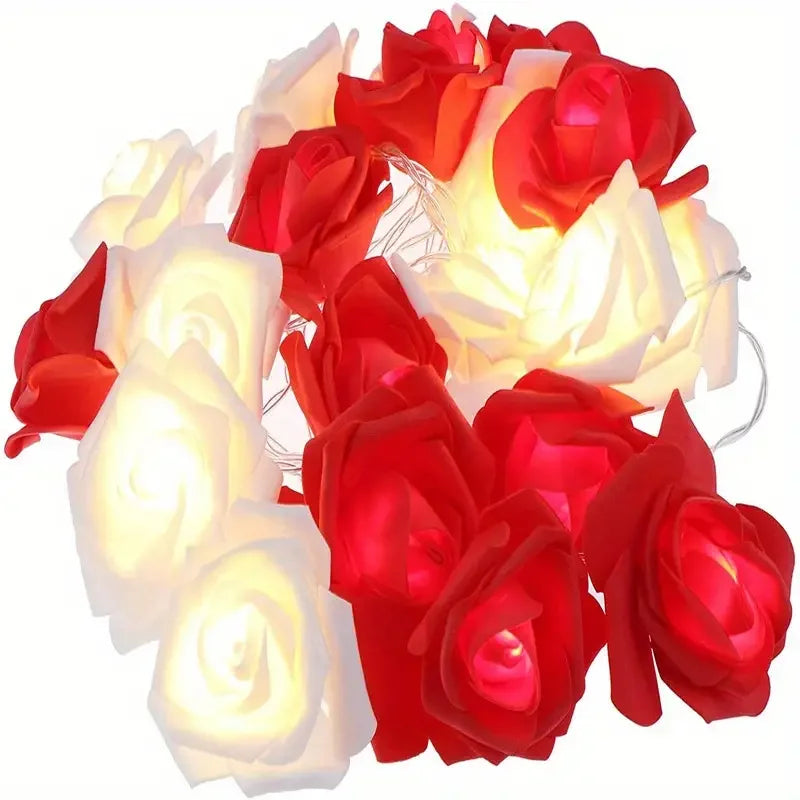 guirlande lumineuse rose moderne 10 led 1.5m fleurs stylisées brillantes