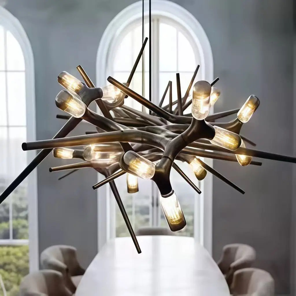 suspension lumineuse noire contemporaine 120cm 10 ampoules certification ul rohs