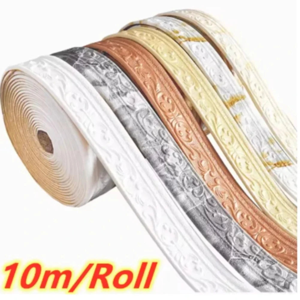 bordure plinthe auto adhésive ornements floraux beige gris marron rose blanc classique