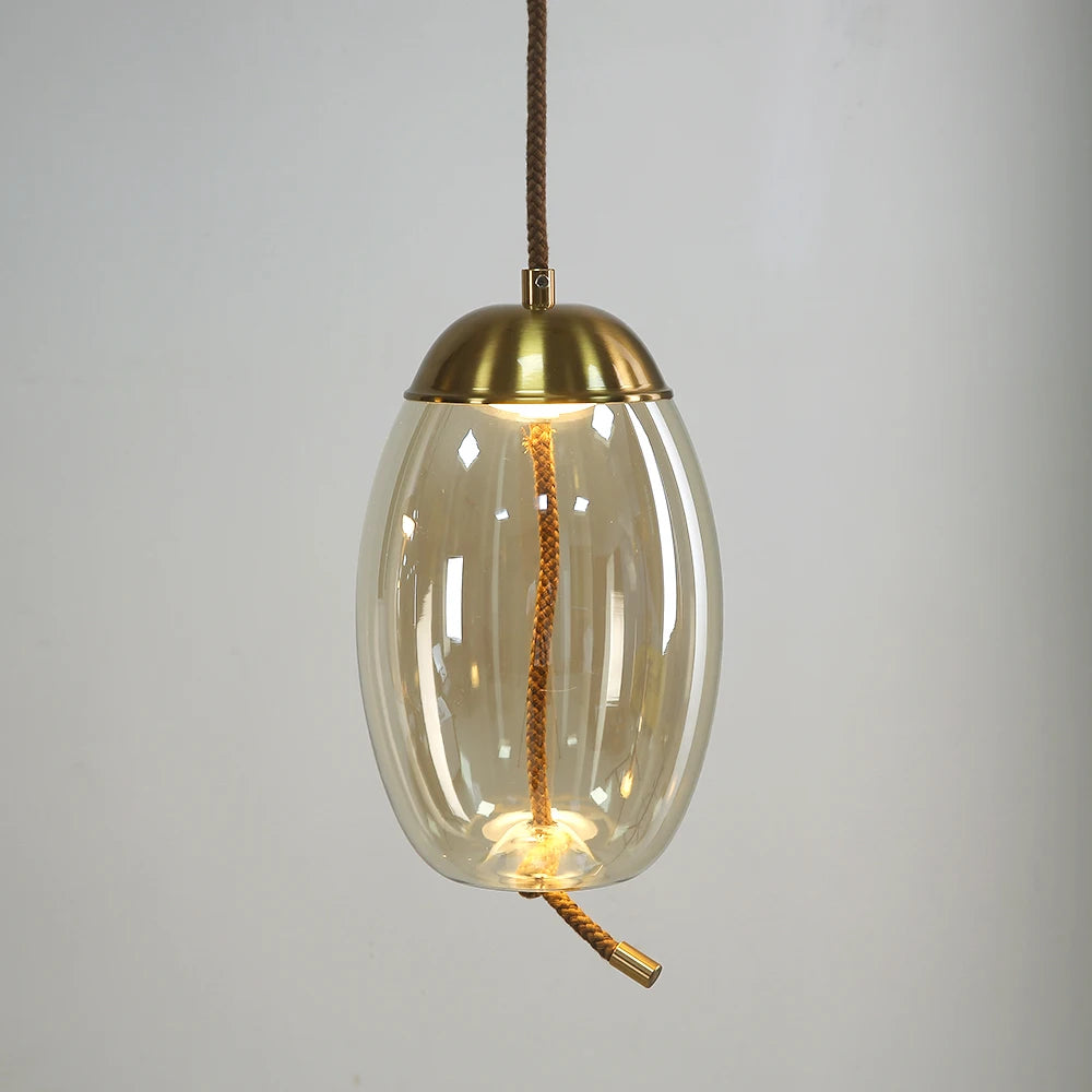 lampe suspendue moderne verre transparent cordon salon chambre salle manger