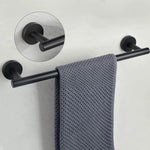 accessoires salle bain noir mat modernes fixés mur barre serviettes anneau papier toilette crochets