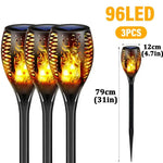 torche solaire 96 led motif floral moderne batterie intégrée ip65 fixation tringle