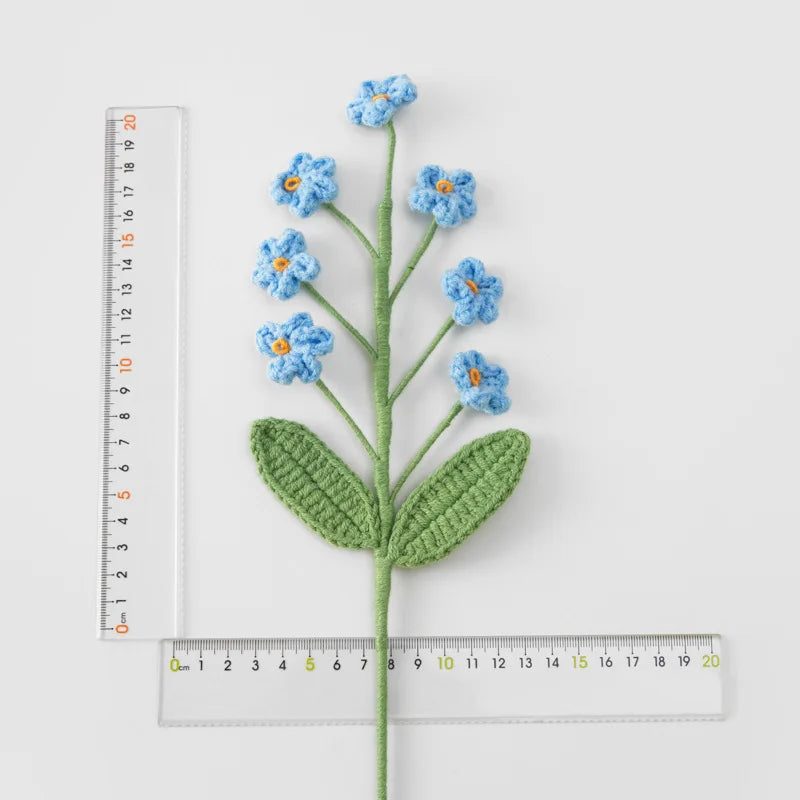 fleurs artificielles tricotées mariage anniversaire baby shower decoration maison bleu violet blanc