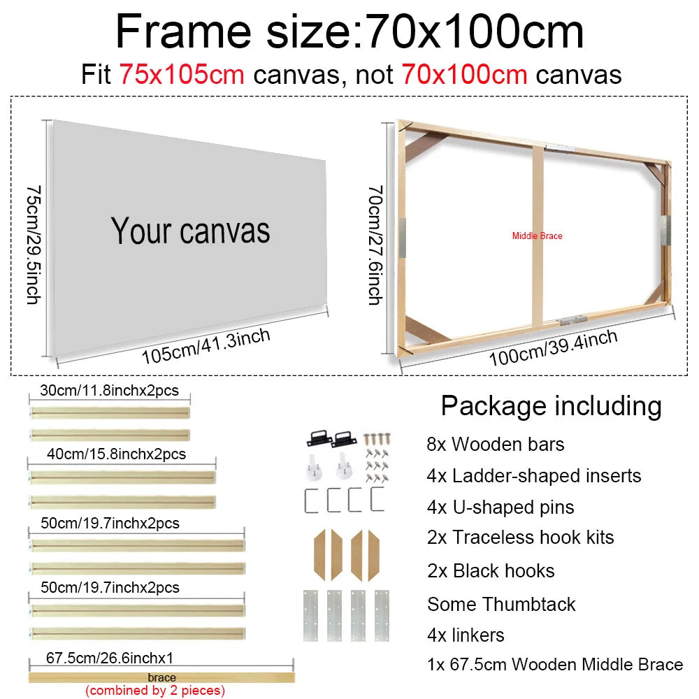 cadre mural bois floral moderne noir rouge beige clips adhésifs 40x60cm 55x85cm