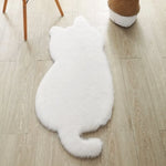 tapis acrylique doux motif chat gris noir rose beige moderne