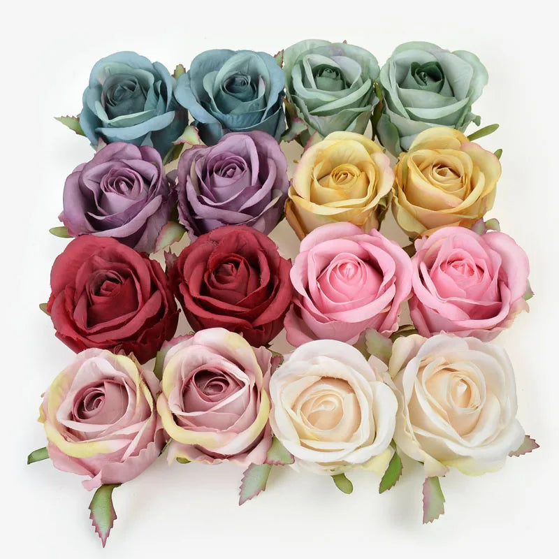 décoration intérieure bouquet roses artificielles classique vert feuilles anniversaire mariage chambre festive